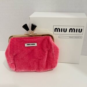 Miu Miu Pink Velvet Clutch